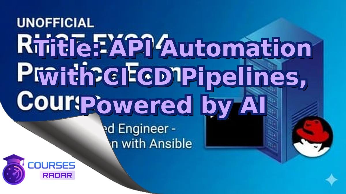 Title: API Automation with CI CD Pipelines, Powered by AI