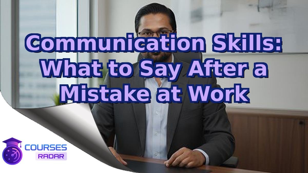 Communication Skills: What to Say After a Mistake at Work