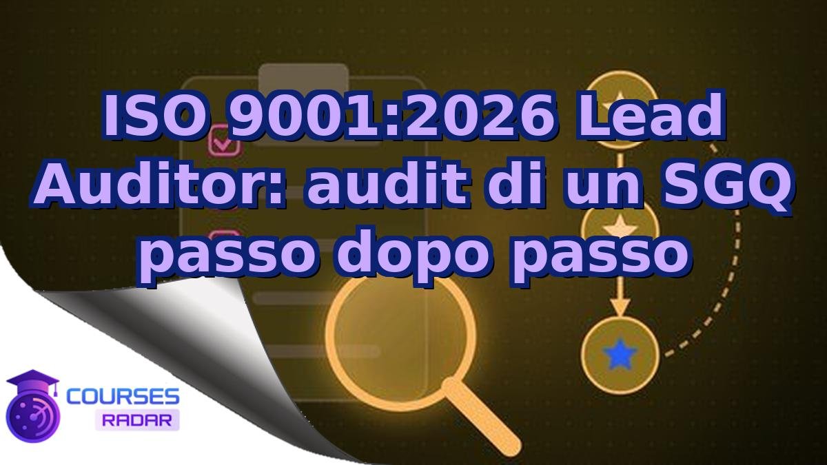 ISO 9001:2026 Lead Auditor: audit di un SGQ passo dopo passo